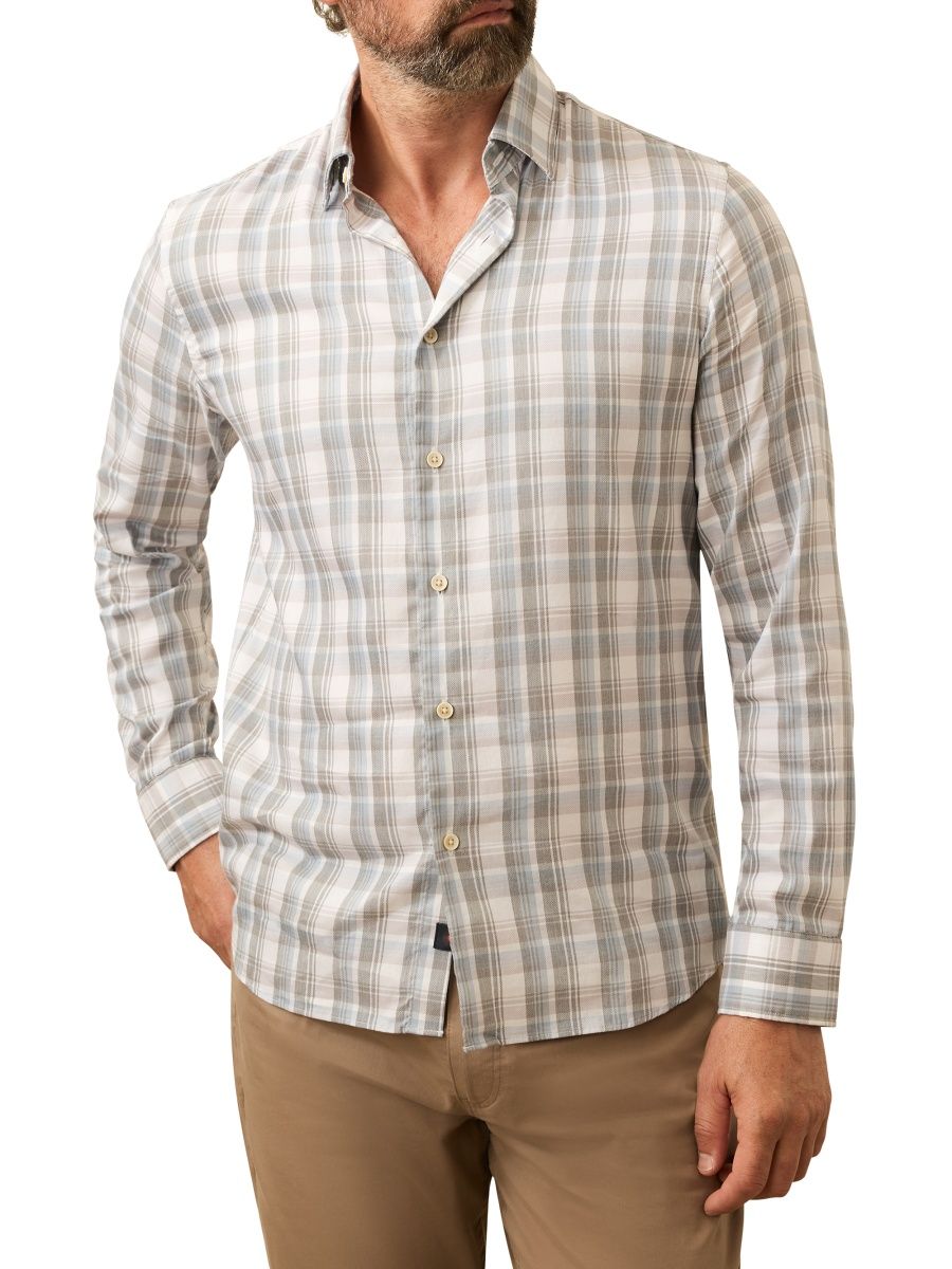 Faherty Brand Men's Movement Monterrey Shirt - Morning Mist Plaid - Size Small