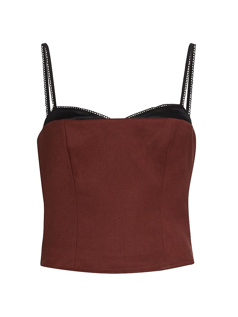 Women's Melanie Sweetheart Crop Top - Red With Black - Size 12