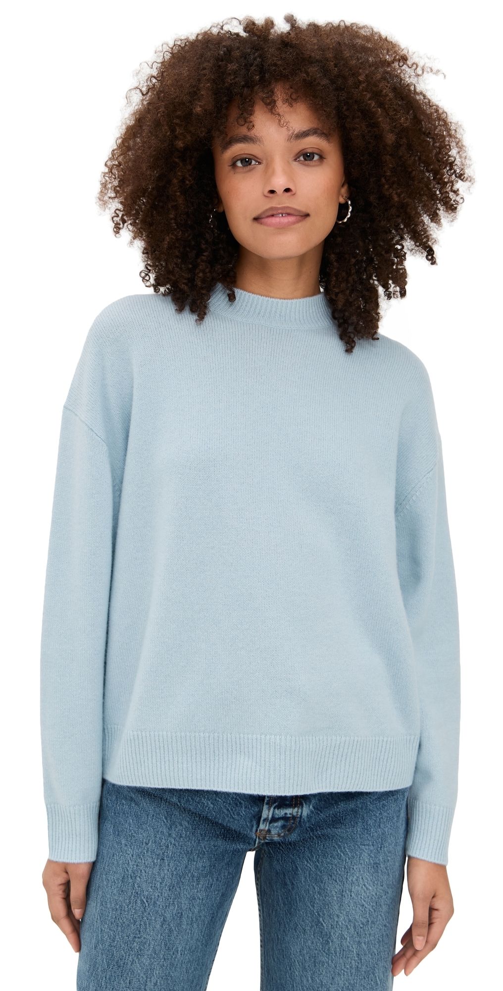 ANINE BING Cashmere Lee Crew Sweater Pale Blue S