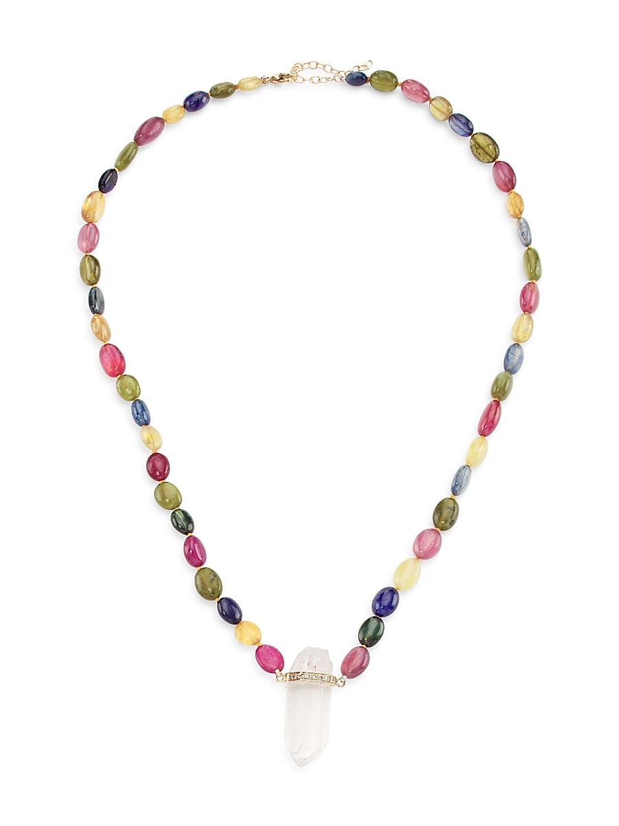 Women's 14K Yellow Gold & Multi-Gemstone Pendant Necklace - Rainbow
