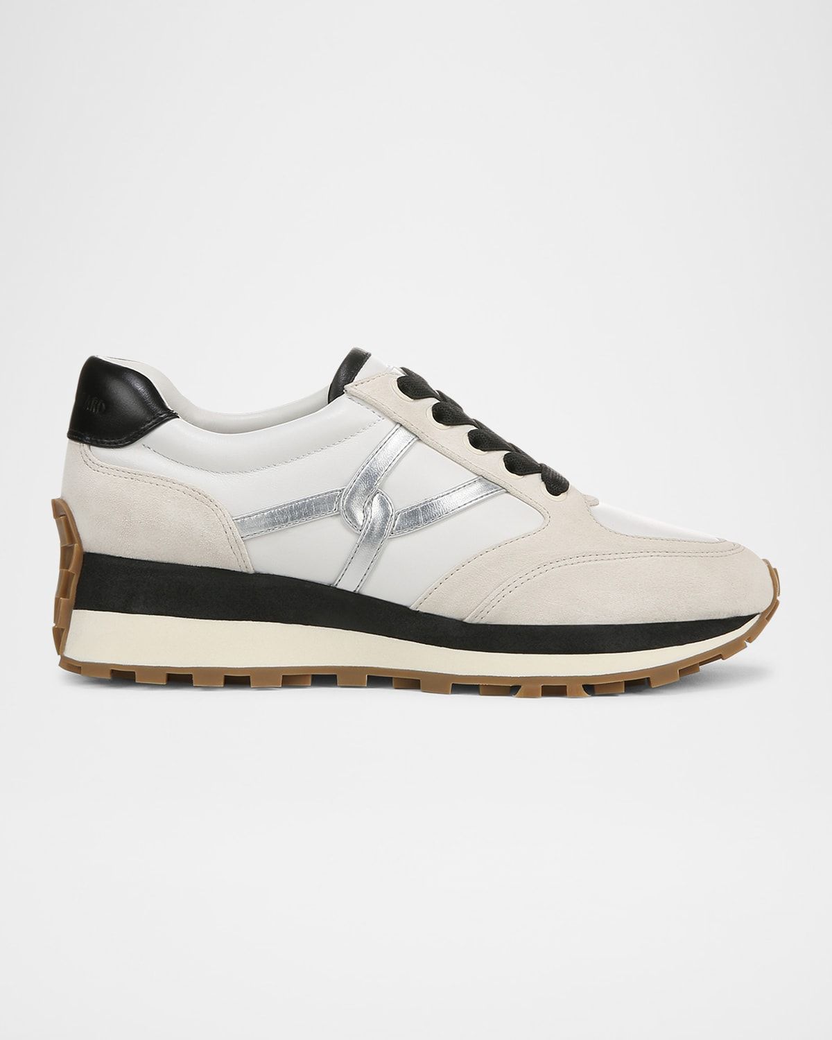 Valentina Mixed Leather Retro Sneakers