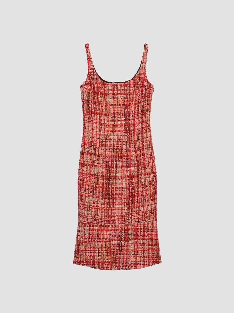 Prada Women's Tweed Dress - Red - Size 0
