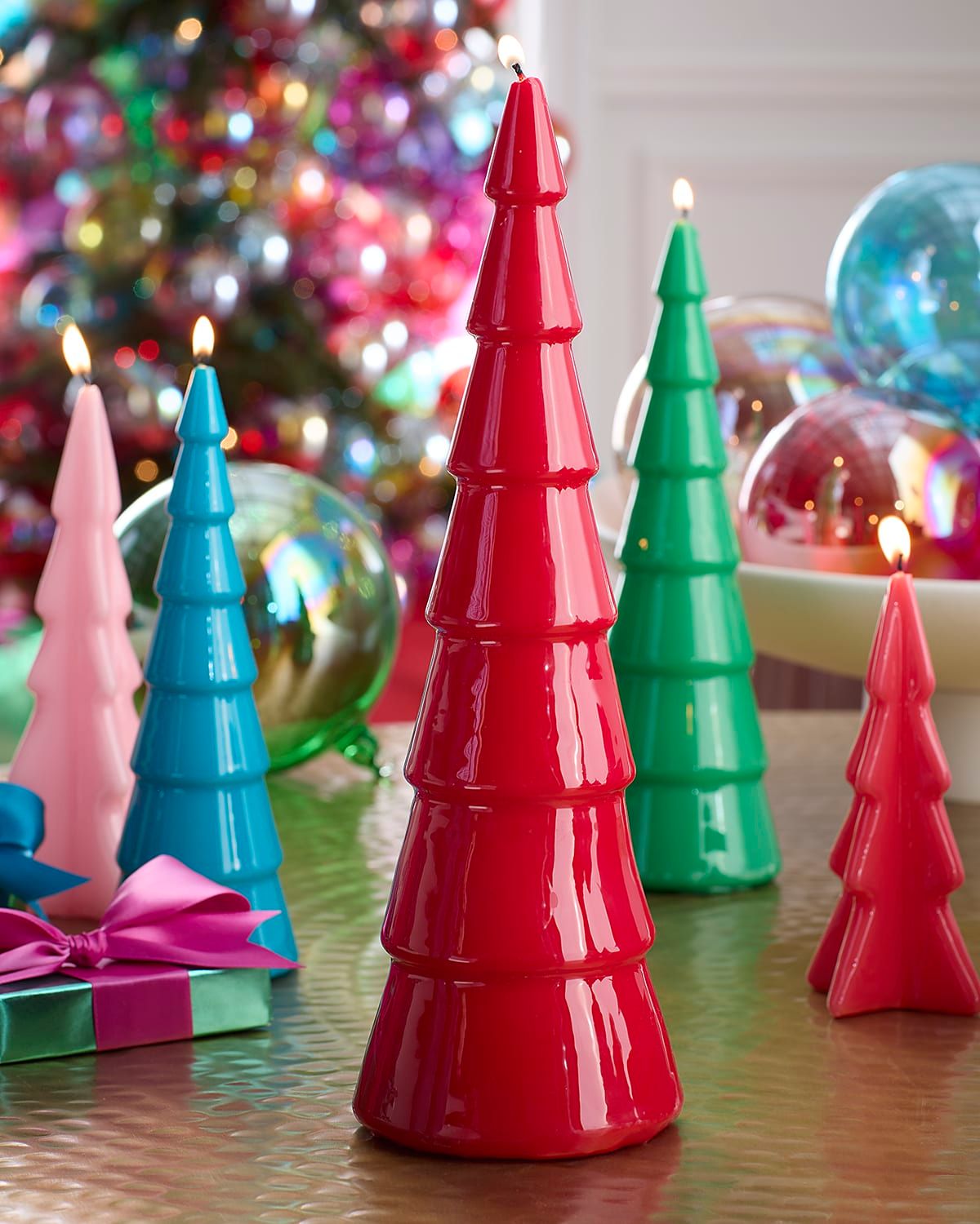 Magenta Christmas Tree Candle