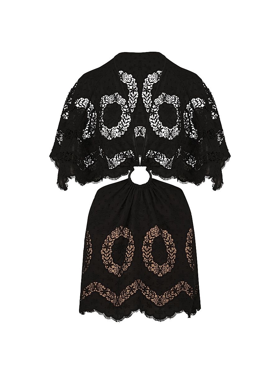 Women's Paradise Cotton Minidress - Black - Size 0