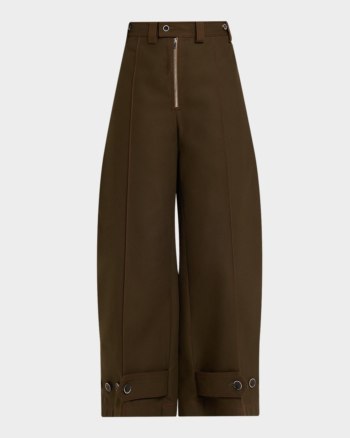 Tab-Ankle Barrel Trousers
