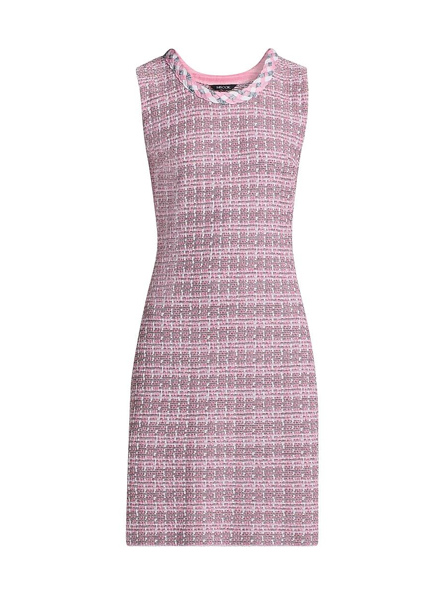 Women's Tweed Knit Sheath Minidress - Pink Parfait Multi - Size XXL