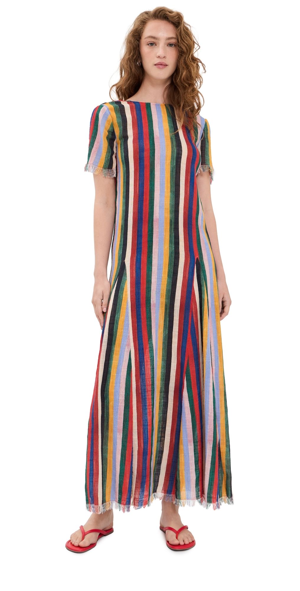 STAUD Le Havre Coverup Dress Artist Stripe M/L