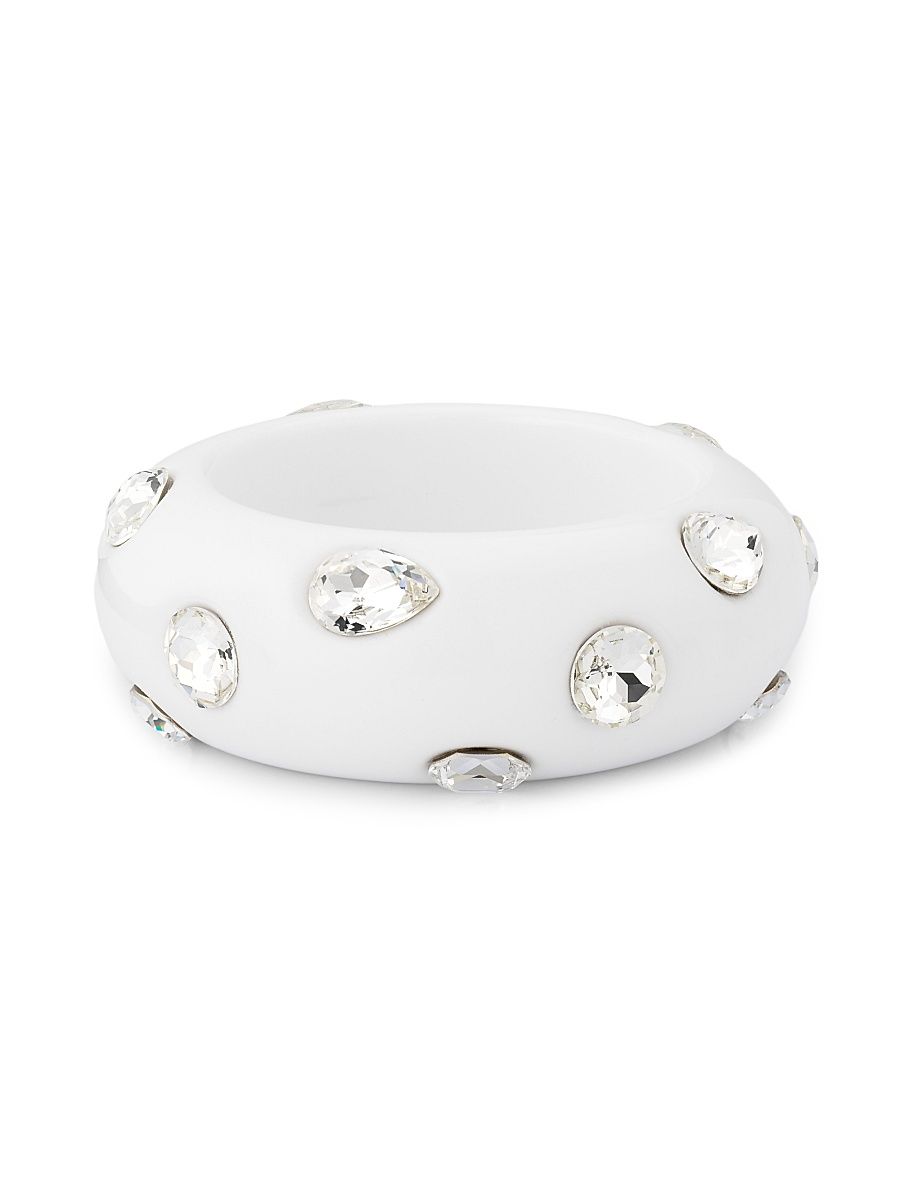 Women's Resin & Glass Crystal Bangle - White