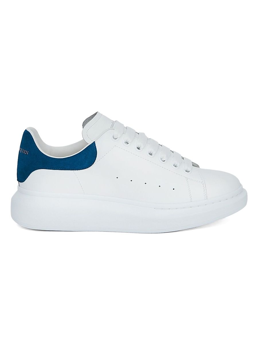 Men's Oversized Leather Platform Sneakers - White Paris Blue - Size 12