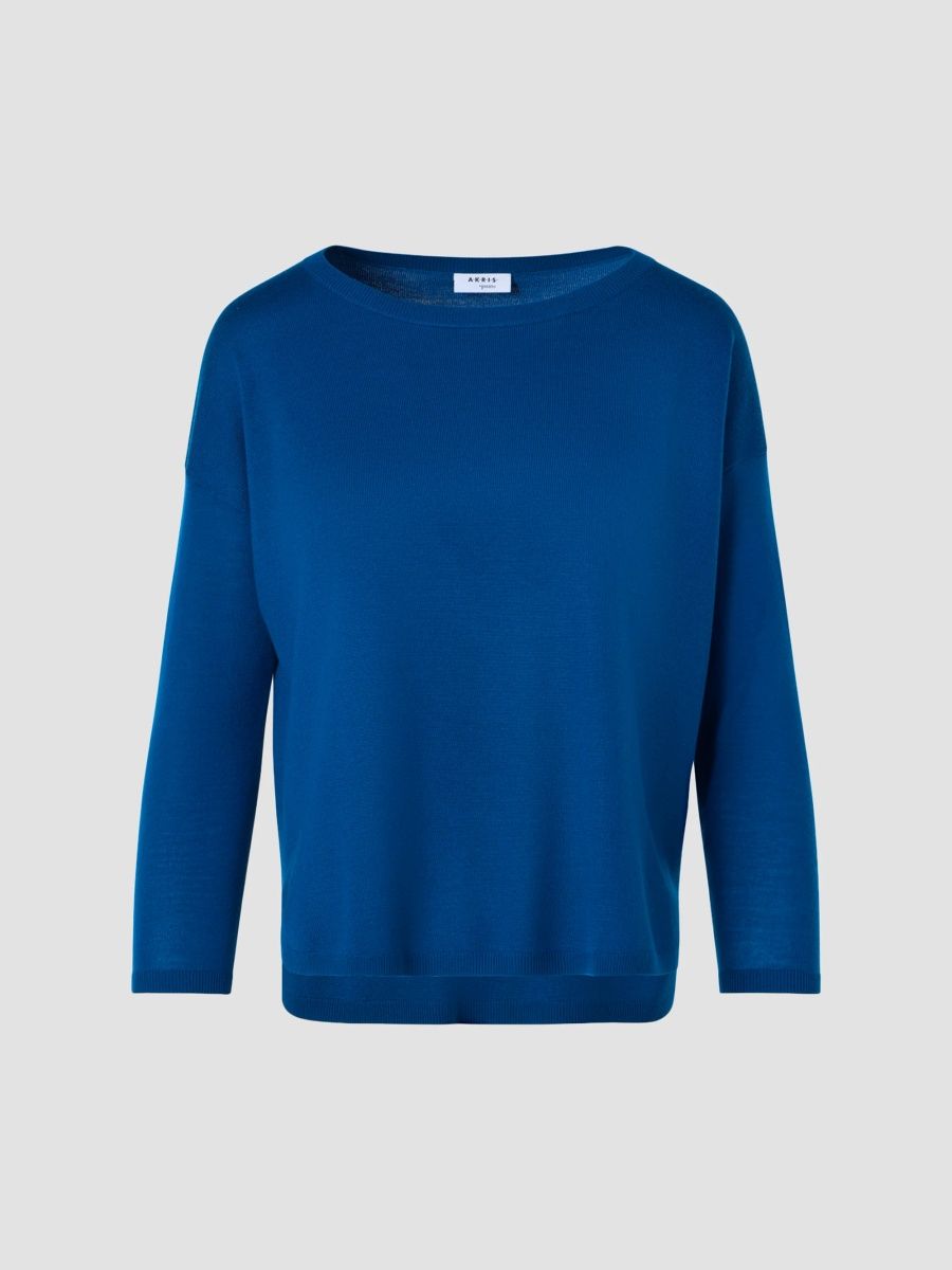 Akris punto Women's Merino Wool Boatneck Sweater - Uranus - Size 16