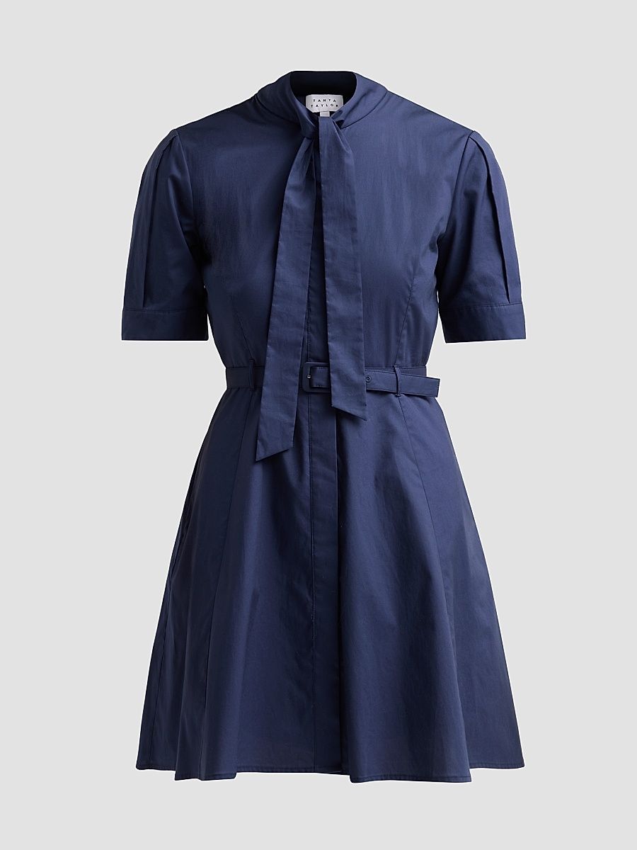 Women's Anna Tieneck Mini Shirtdress - Maritime Blue - Size 14