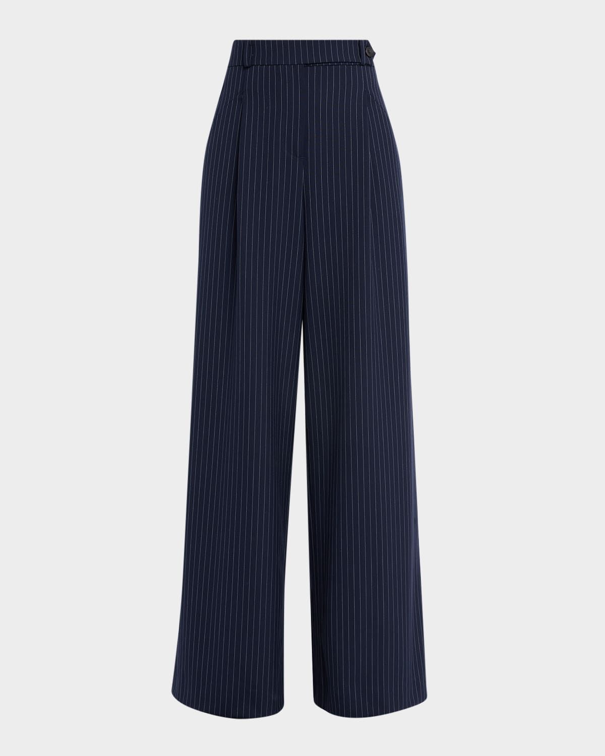 Adler Wide-Leg Pinstripe Pants