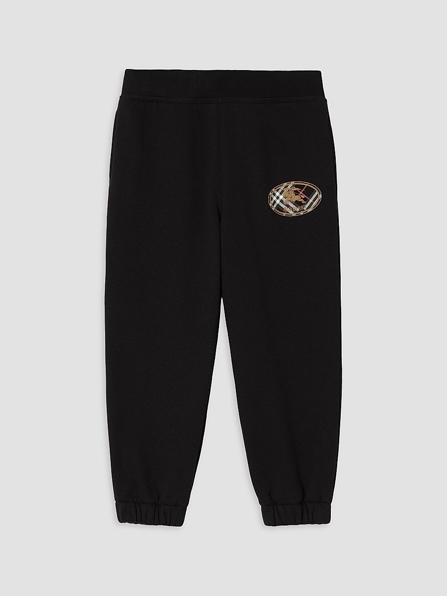 Little Boy's & Boy's Check EKD Patch Joggers - Black - Size 10