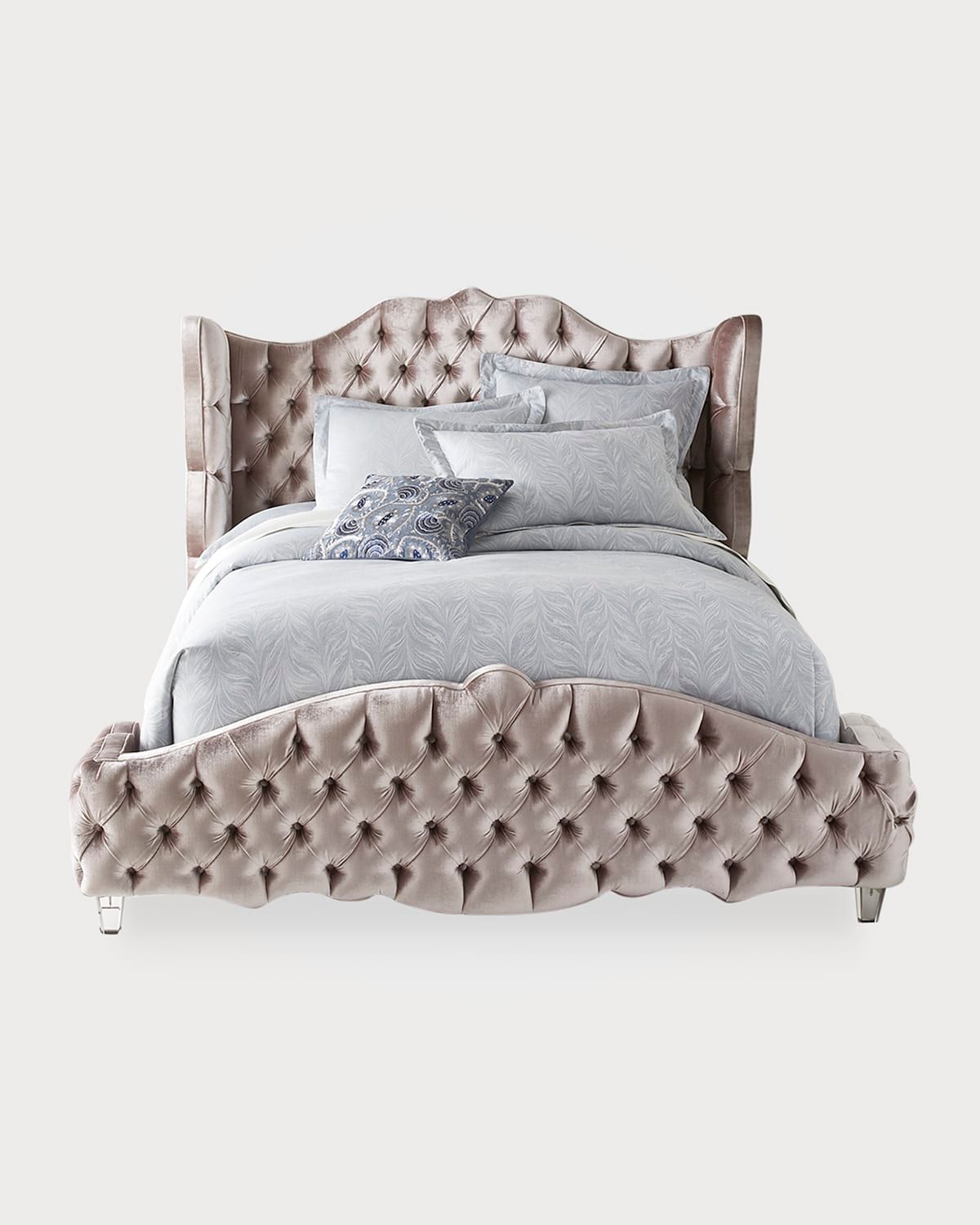 Tamara King Tufted Wingback Bed