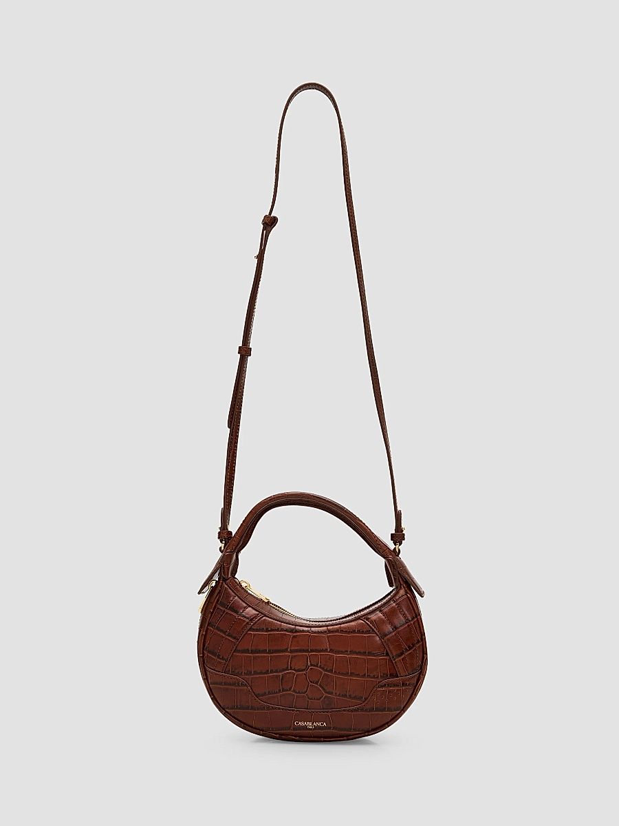 Casablanca Women's Biker Leather Crossbody Bag - Brown