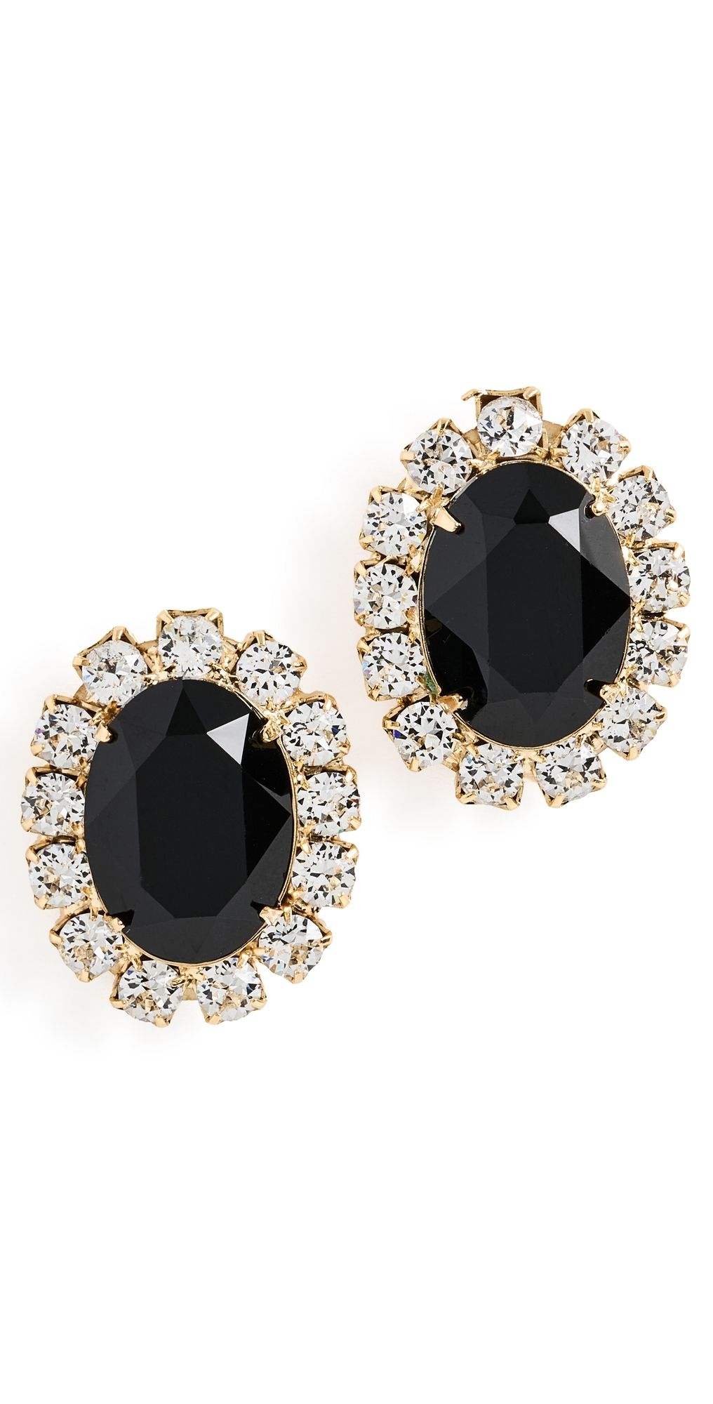 Jennifer Behr Diana Stud Earrings Jet/Crystal One Size