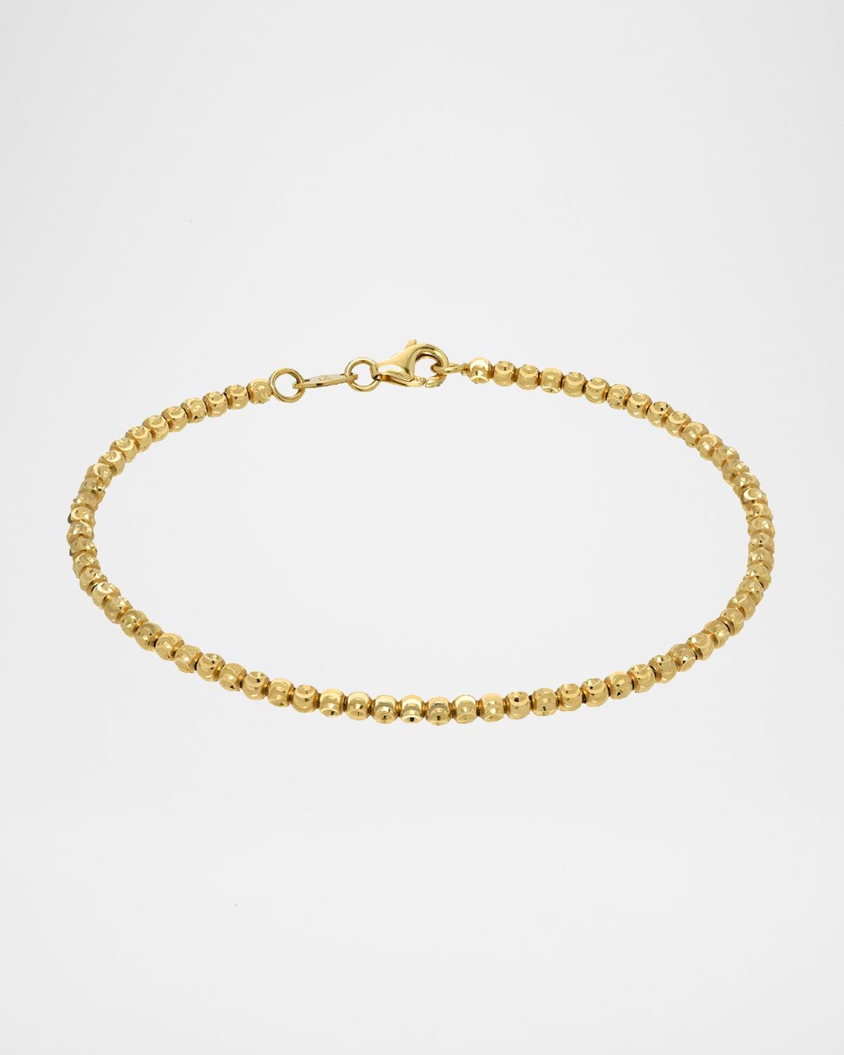 14k Gold Diamond-Cut Bead Bracelet