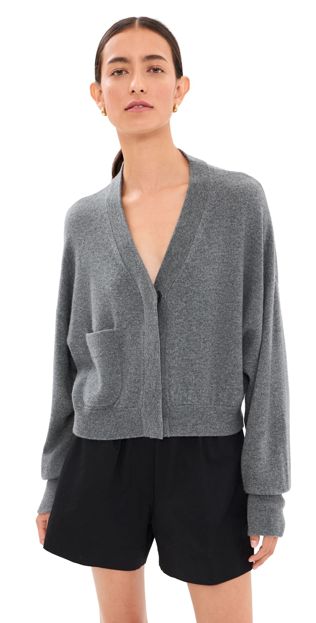 Le Kasha Bruges Cashmere Cardigan Mid Grey One Size