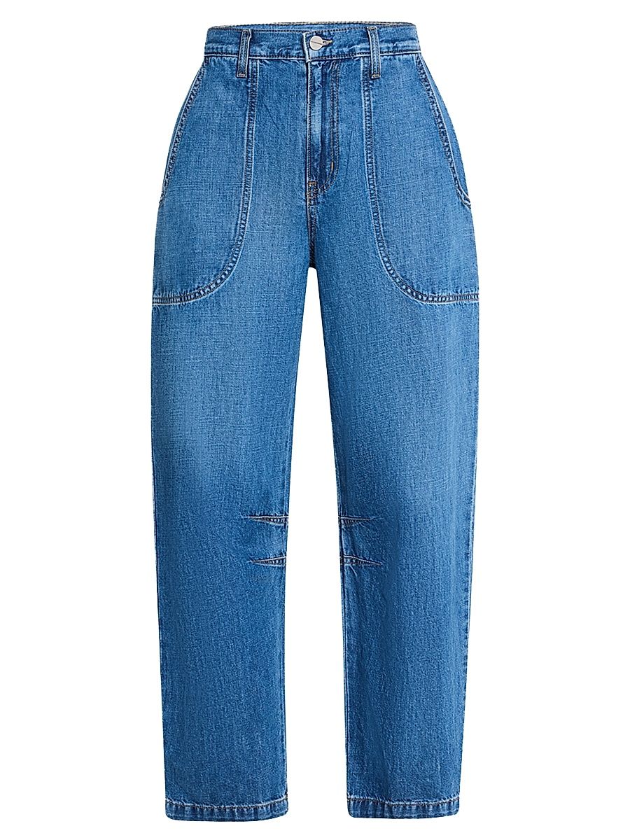 Women's Jetties High-Rise Barrel-Leg Jeans - Blue - Size 30