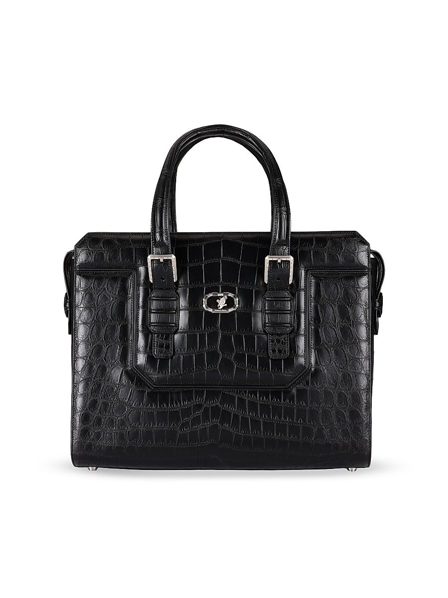 Men's Bag Full Croc Leather - Black