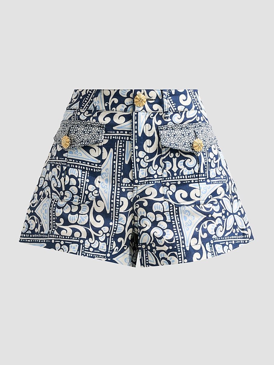 Women's Xenia Linen Shorts - Hart Tile Navy - Size 14