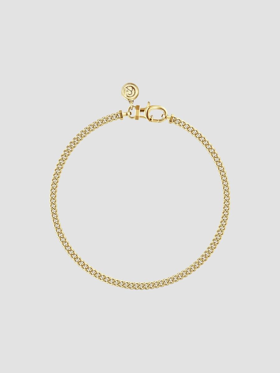 Gabriel & Co Men's Classic 14K Yellow Gold Cuban Chain Bracelet/3MM - Gold - Size 7.5