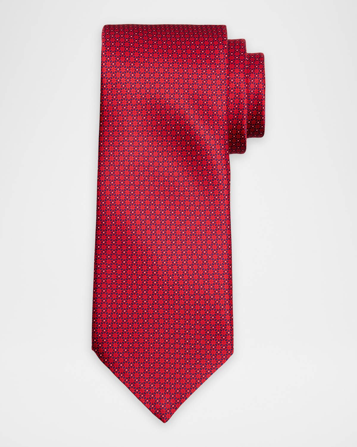 Men & apos;s Floral Grid Silk Tie