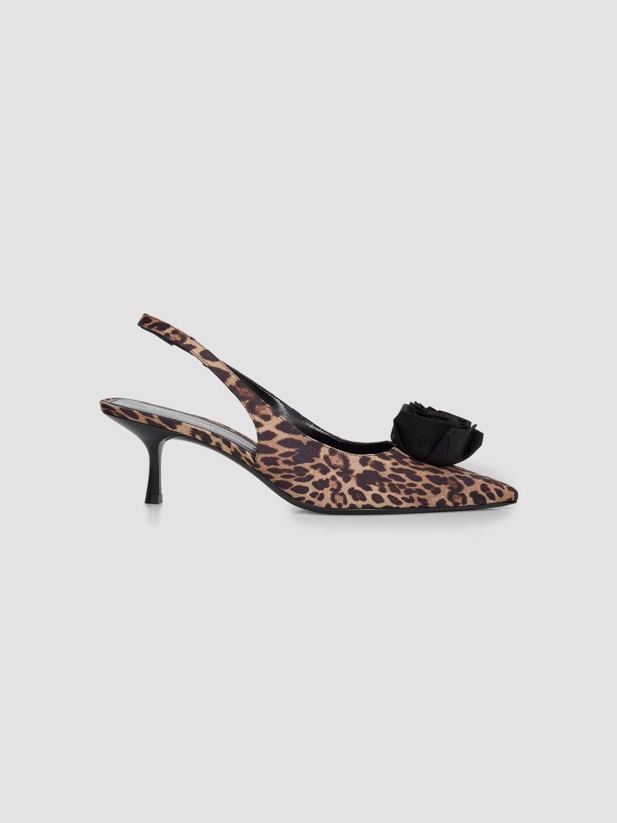 Stuart Weitzman Women's Palom 50MM Leopard-Print Calf Hair Slingback Pumps - Classic Black - Size 12