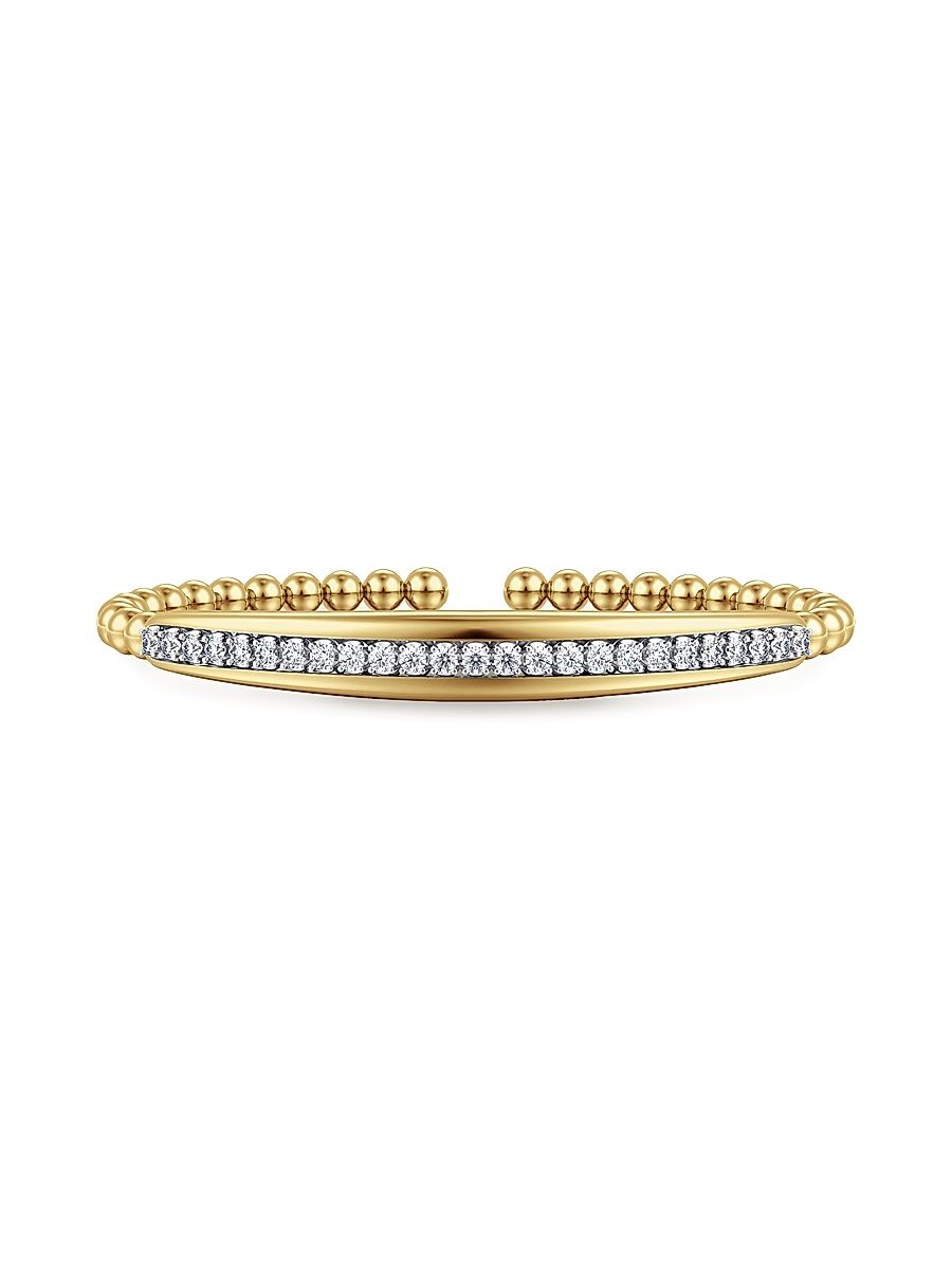 Women's Bujukan 14K White & Yellow Gold & 0.75 TCW Diamond Cuff Bracelet - Yellow Gold