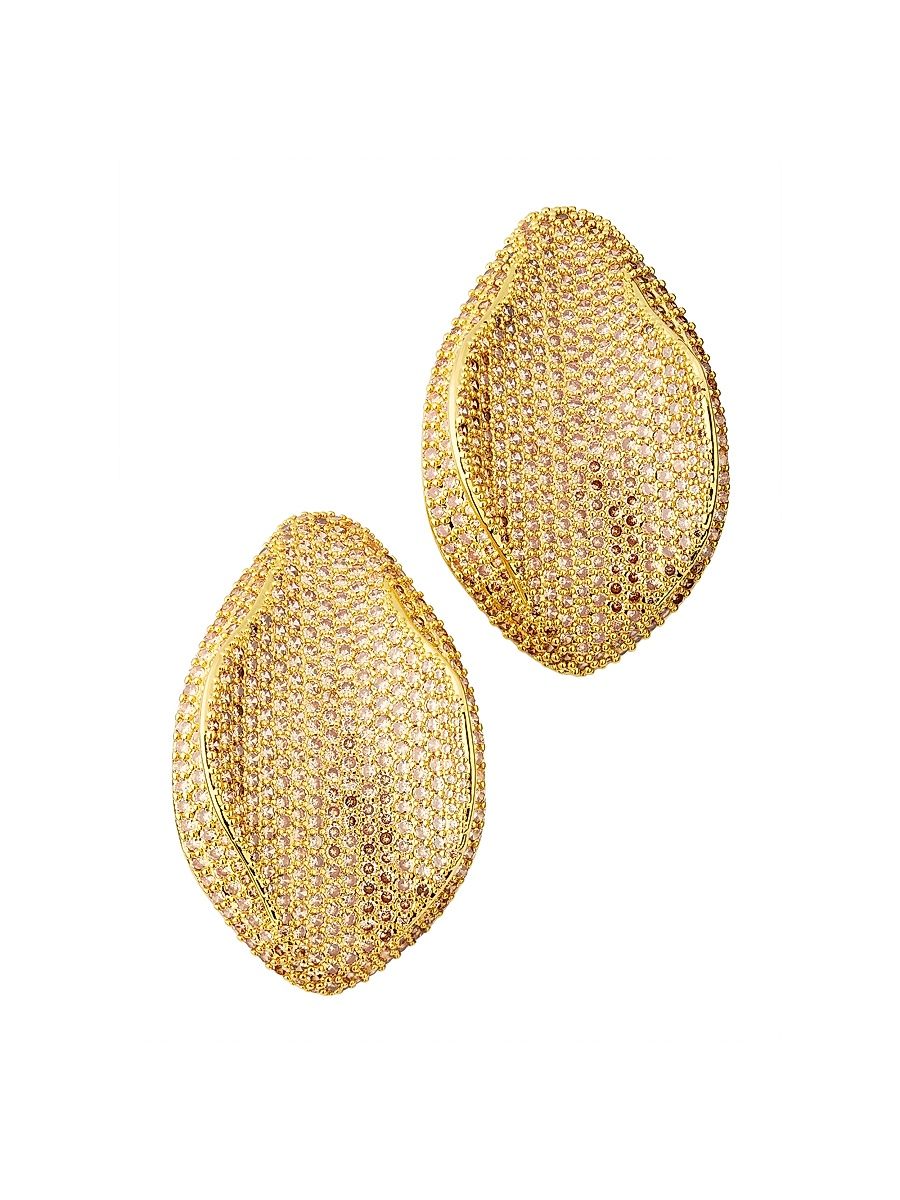 Women's Erin Plastic Crystal & Goldtone Stud Earrings - Gold