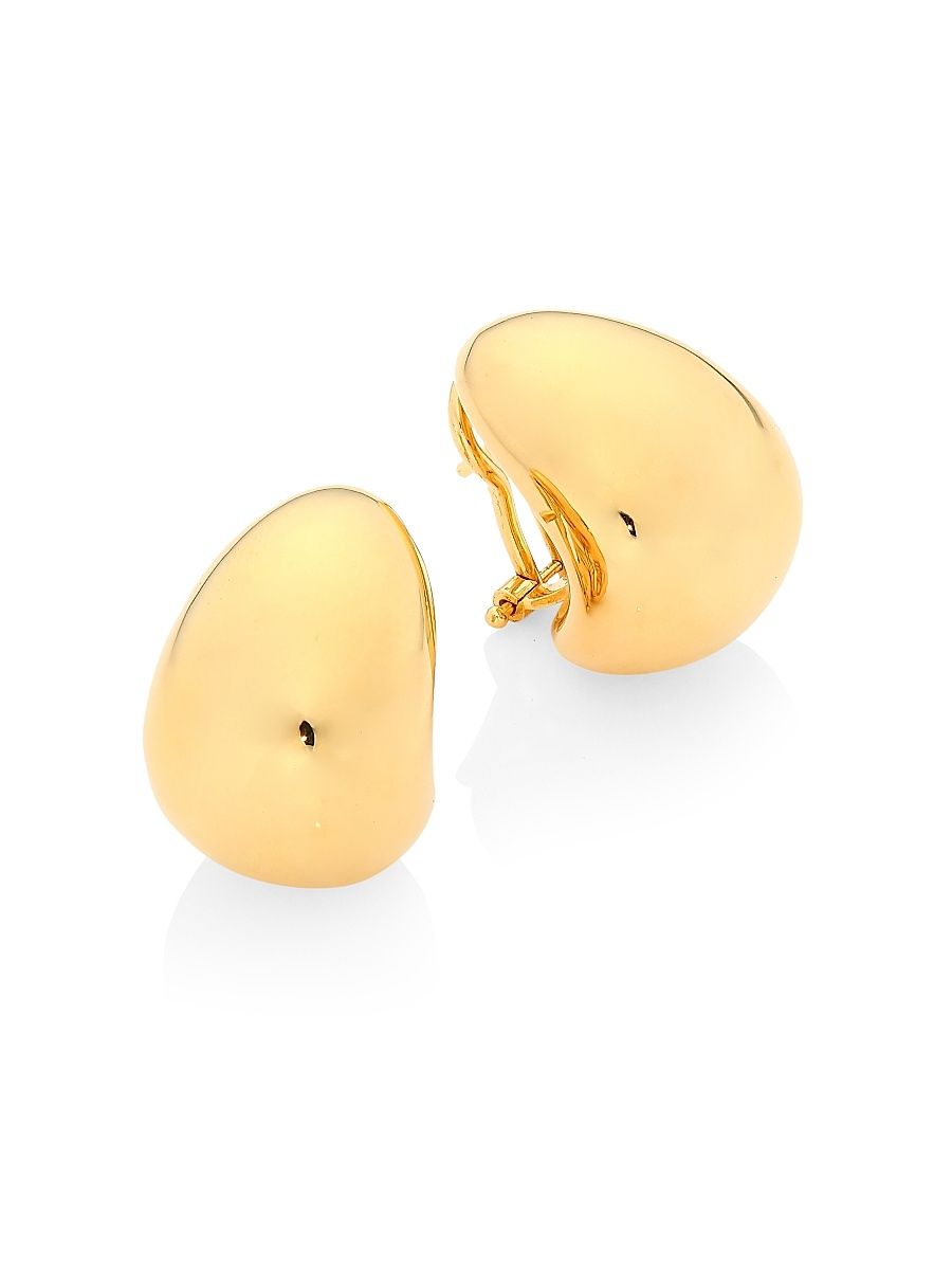 Women's 18K Yellow Gold Domed Stud Earrings - Gold
