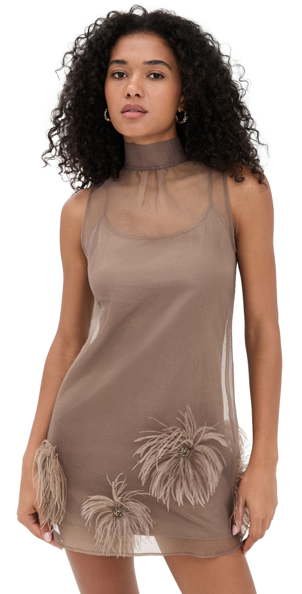 STAUD Albee Mini Dress Truffle S