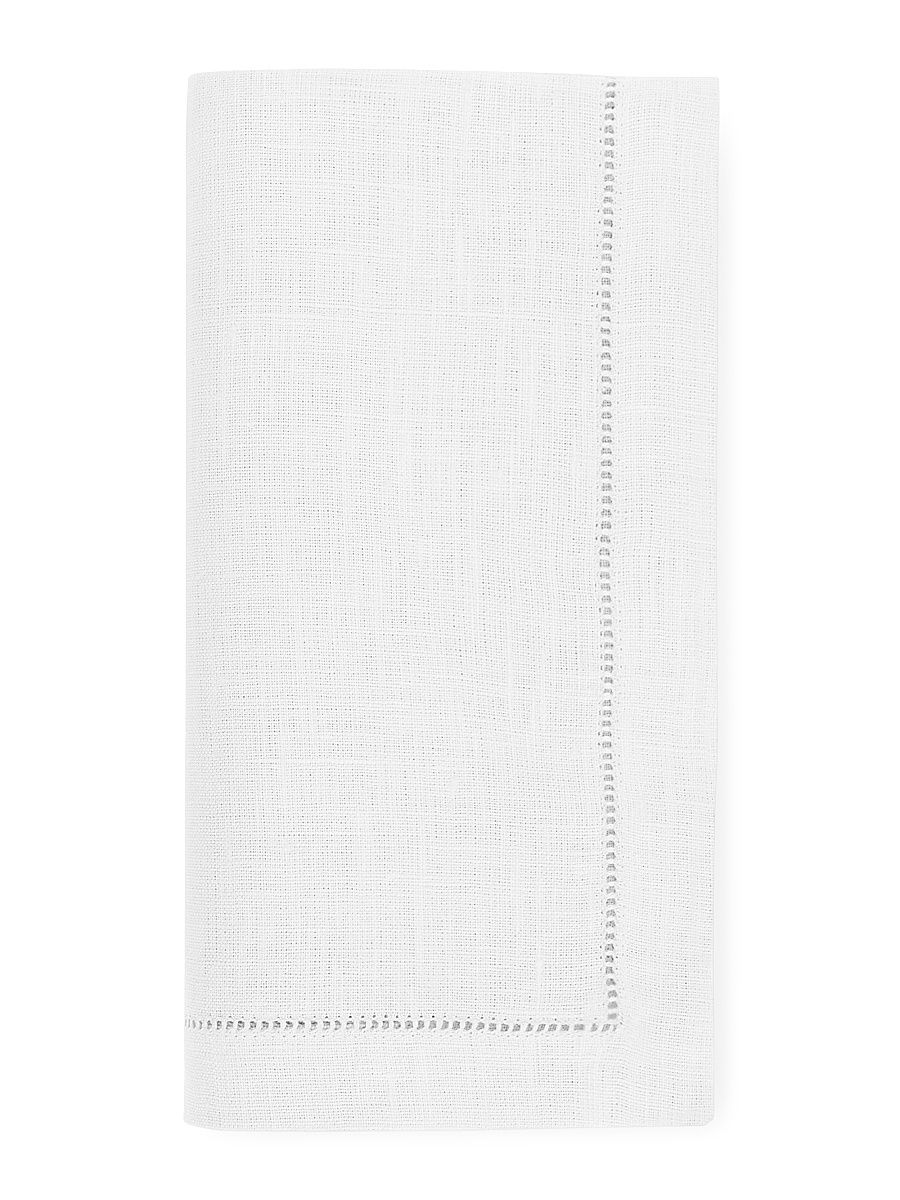 Festival 4-Piece Linen Dinner Napkin Set - White - Size Large