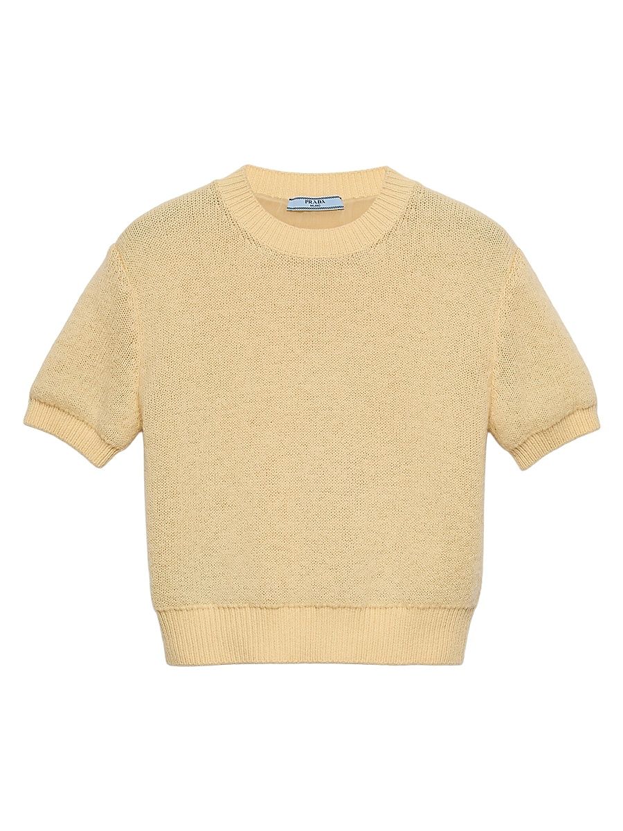 Women's Cashmere Crewneck Sweater - Yellow - Size 8