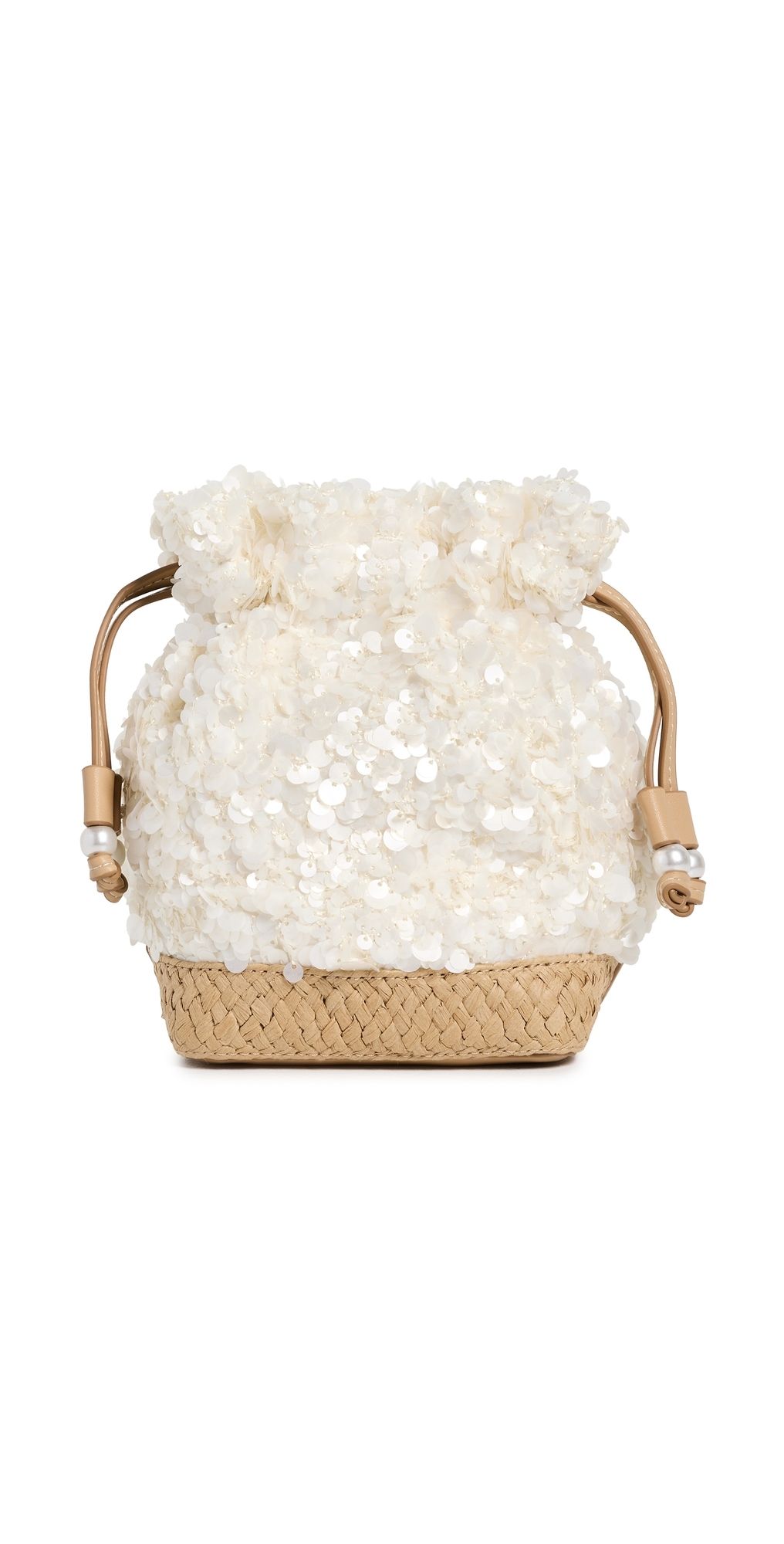 Stoney Clover Lane Sequin Embellished Mini Gathered Crossbody Bag White One Size