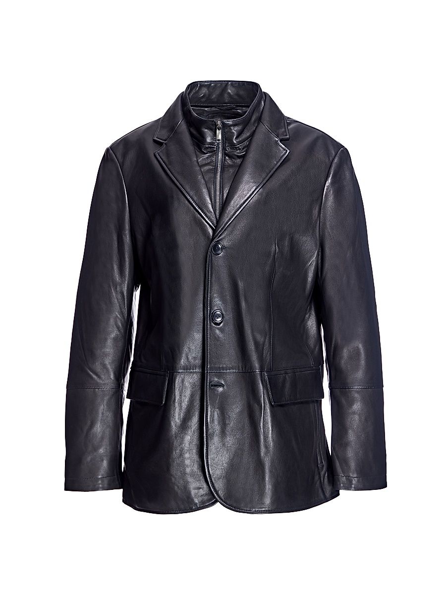 Men's Leather Jackets - Black - Size XL