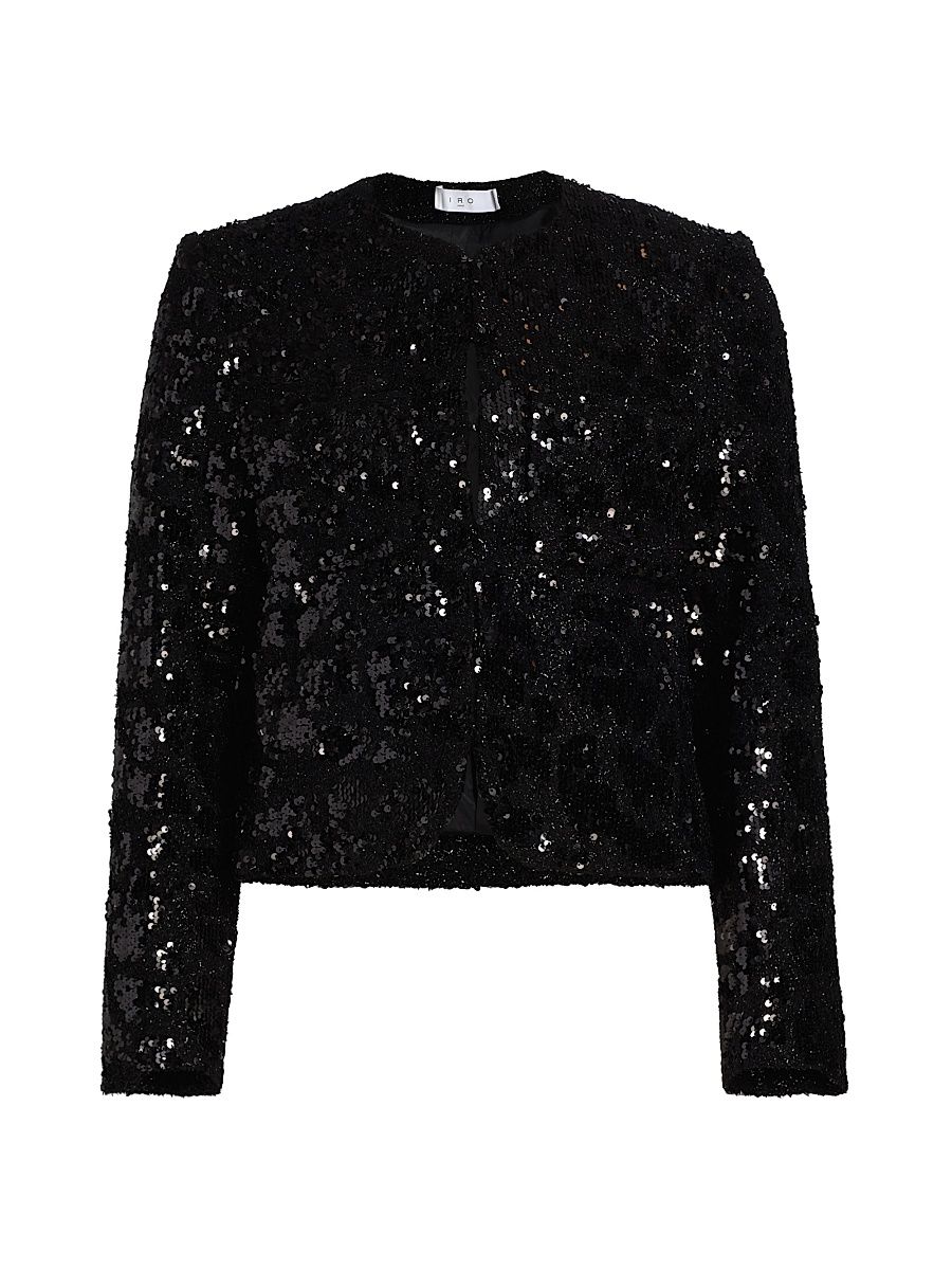 Women's Olinne Sequins Lady Jacket - Black Sequins - Size 10