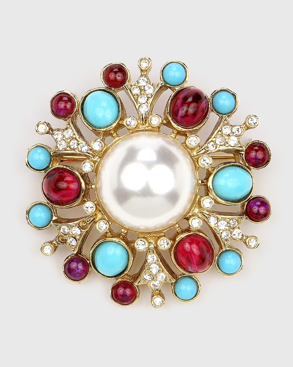 Cluster Brooch w/ Pearly Center