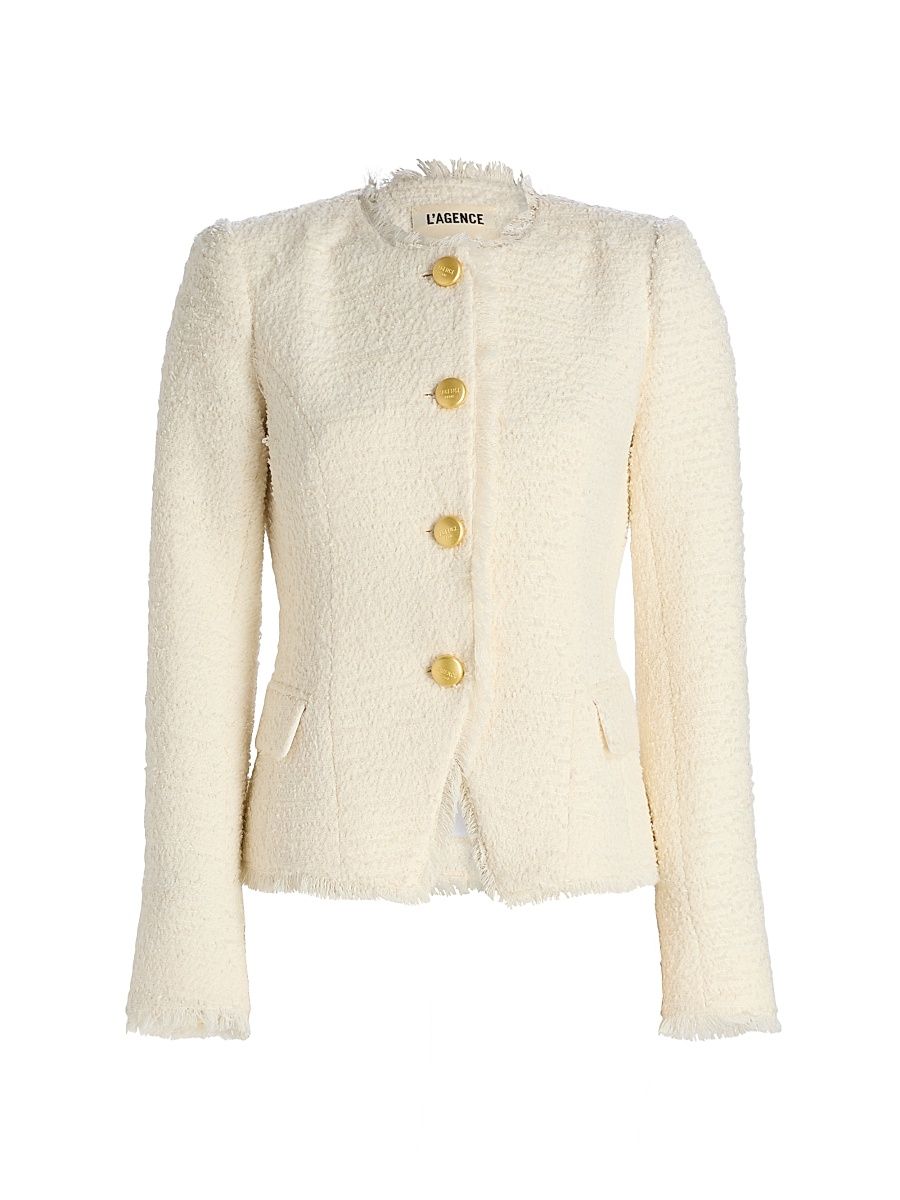 Women's Nerina Tailored Bouclé Blazer - Ivory - Size 16