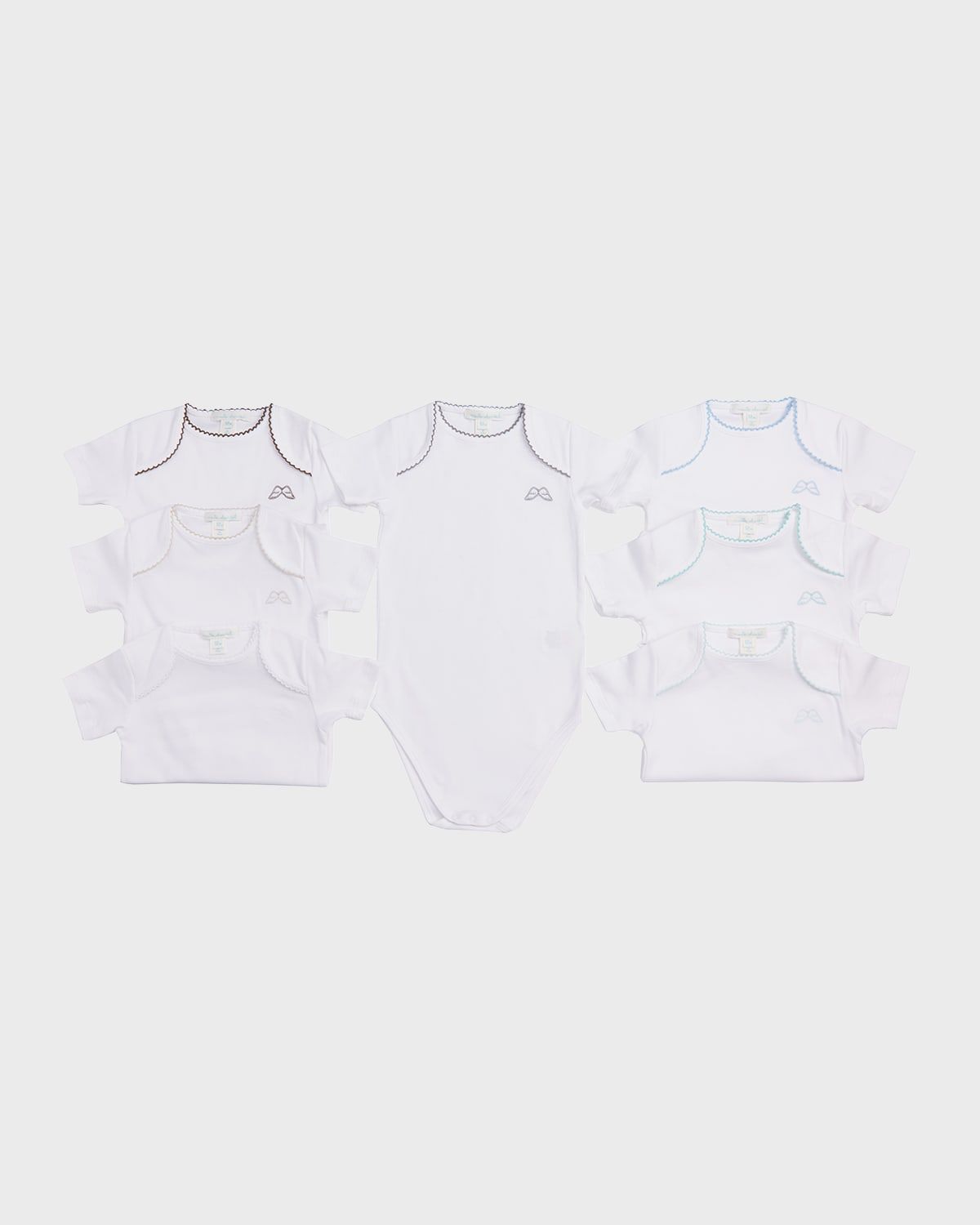 Kid & apos;s Picot Pima Cotton 7-Piece Bodysuit Set, Size Newborn-12M