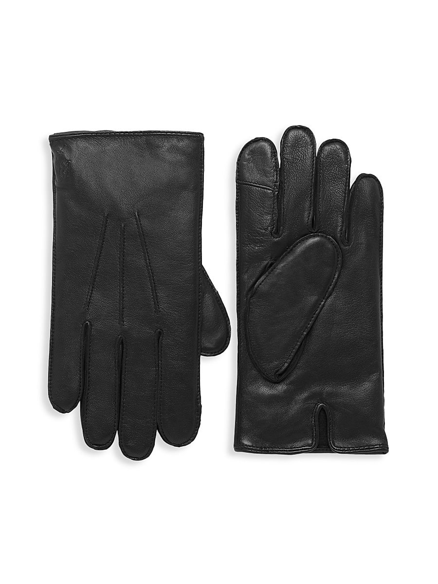 Men's Water Repellent Nappa Leather Gloves - Rl Black - Size XL
