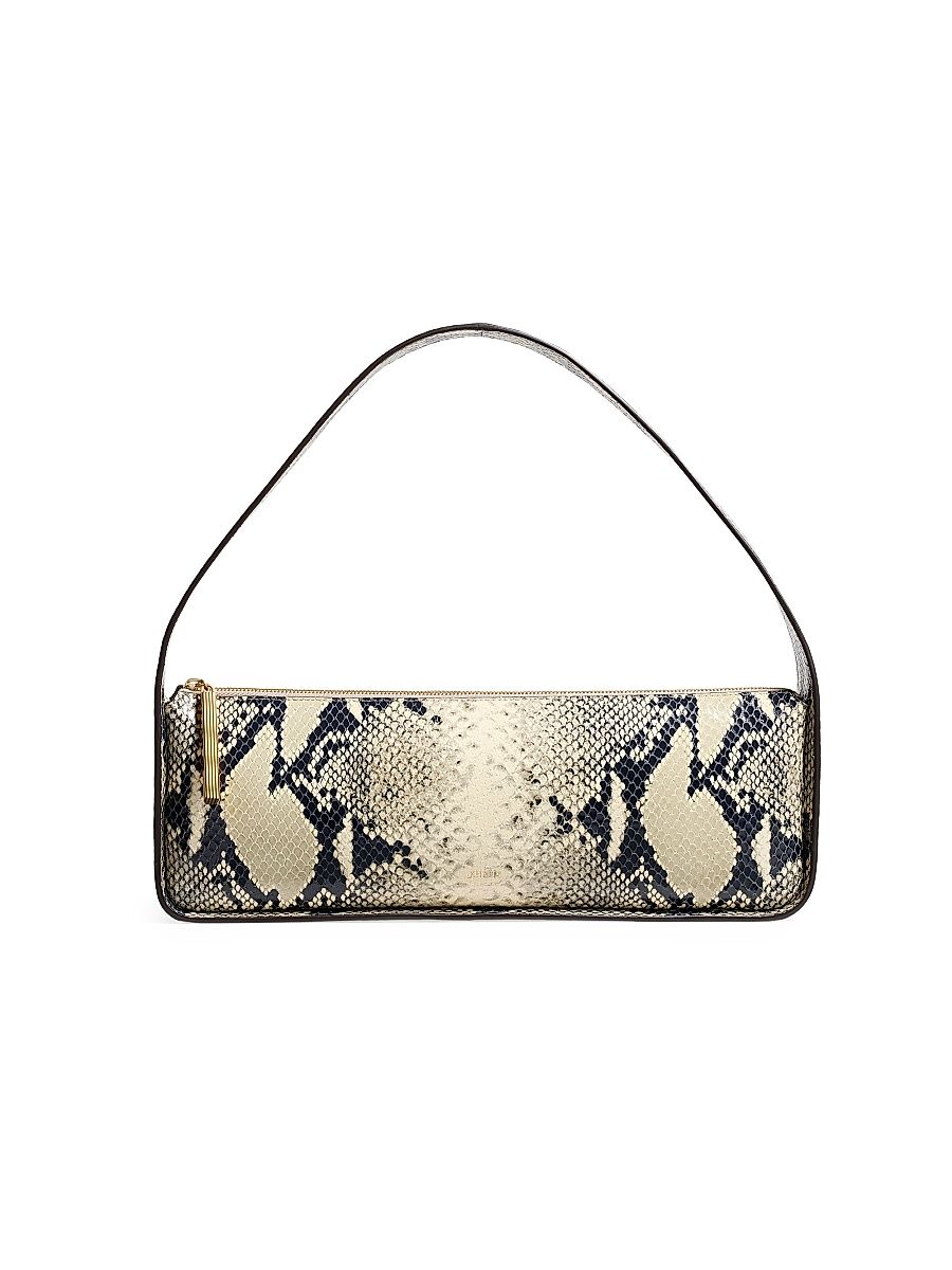 Women's Lori Python-Embossed Leather Shoulder Bag - Natural