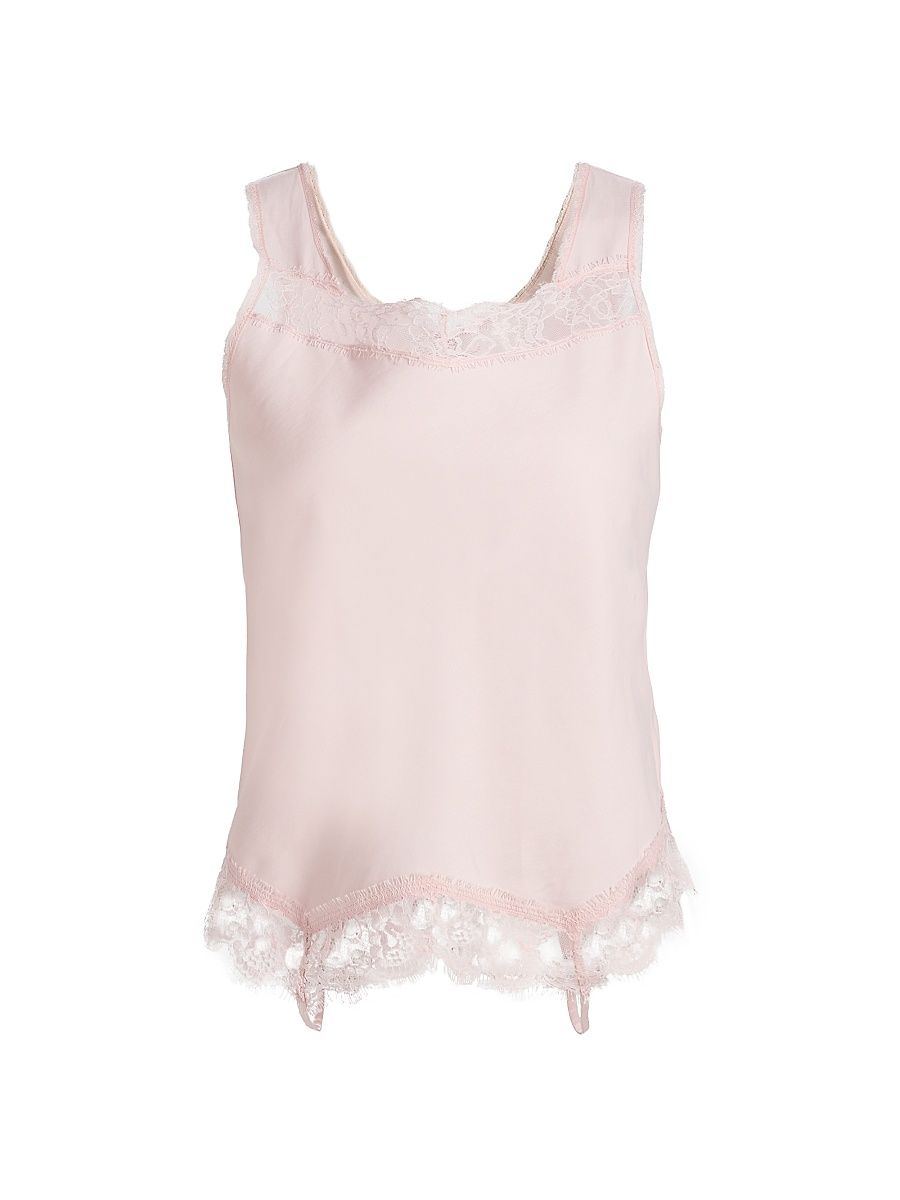Women's Mirrored Lace Slip Top - Pink - Size 8
