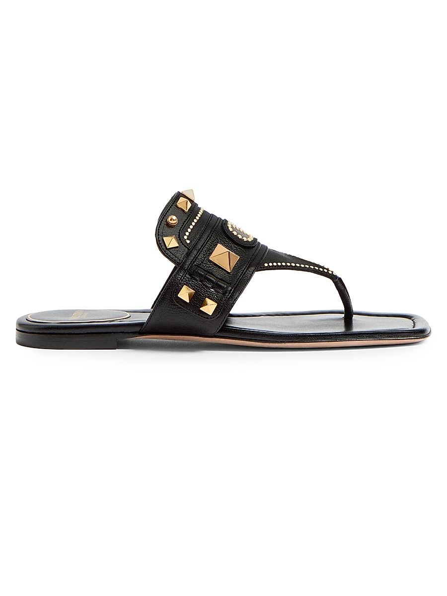Women's Plaster Caster Buffalo Thong Sandals - Black - Size 5