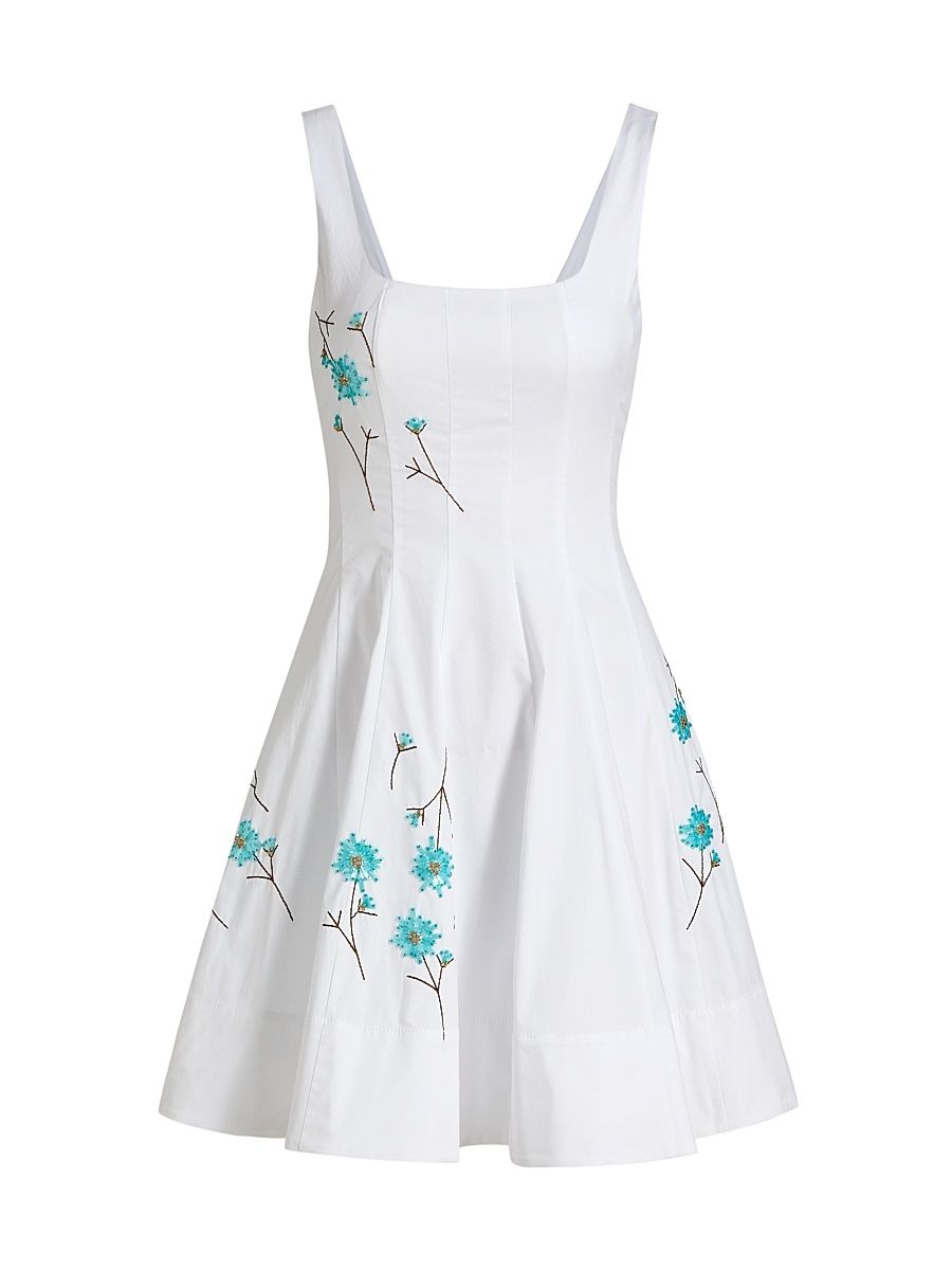 Women's Wells Embellished Poplin Minidress - Dandelion White - Size 14