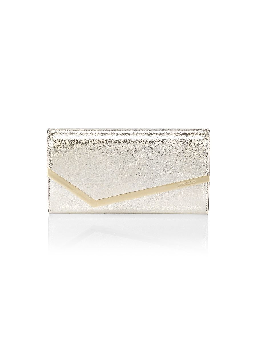 Women's Emmie Glitter Leather Clutch-On-Chain - Champagne