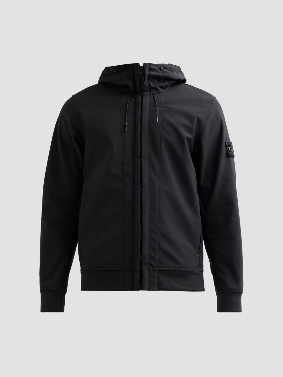 Stone Island Men's Lightweight Hooded Jacket - Black - Size Small