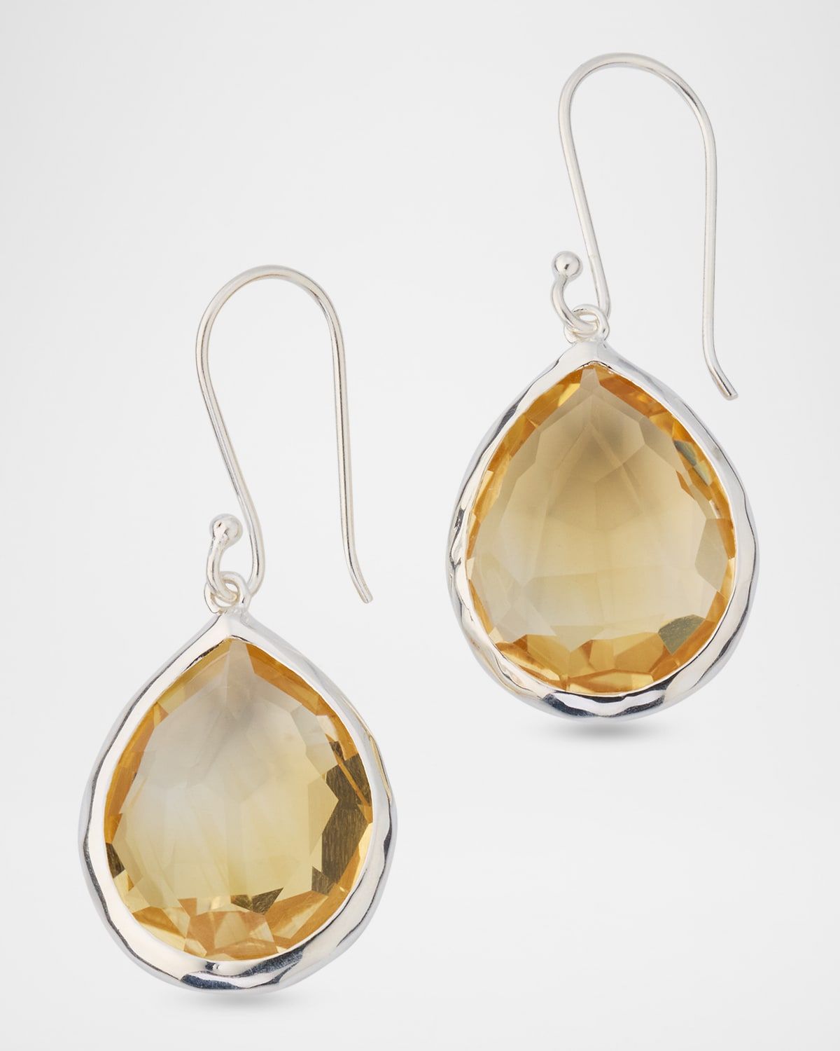 Rock Candy Honey Citrine Teardrop Earrings in Sterling Silver