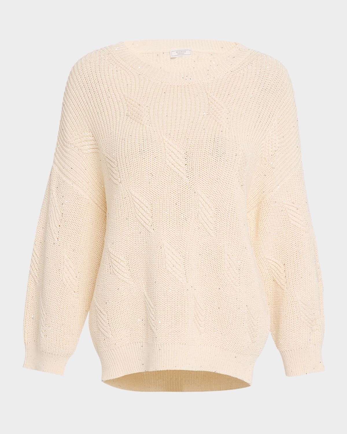 Textured Sequin Rib Knit Sweater