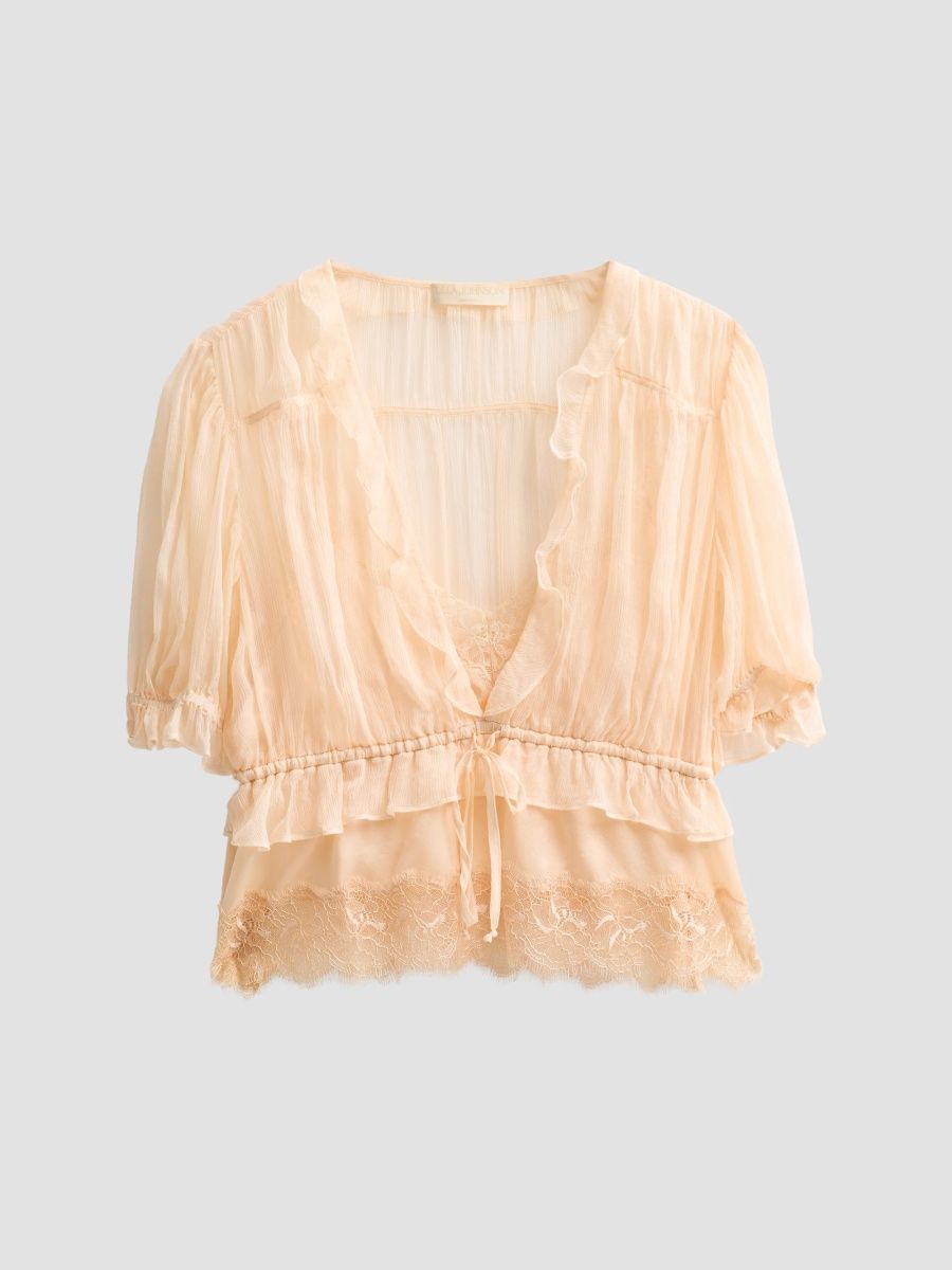 Ulla Johnson Women's Selene Puff-Sleeve Top - Hydrangea - Size 0